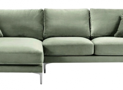 Salbeigrün Ecksofa Stoff Design Couchen Polster Sofa Sofas Neu Grün Wohnzimmer